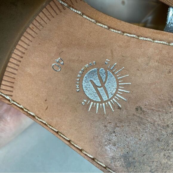 H By Hudson London Silver leather strappy buckle gladiator sandals -40/US 9 - Picture 10 of 13